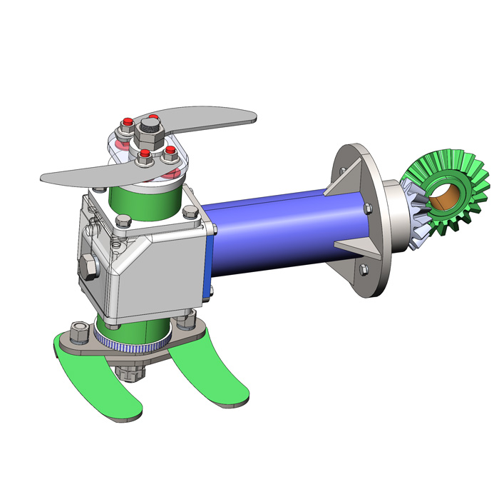 可調前割系統—上下雙切刀（上定刀，下彎刀）